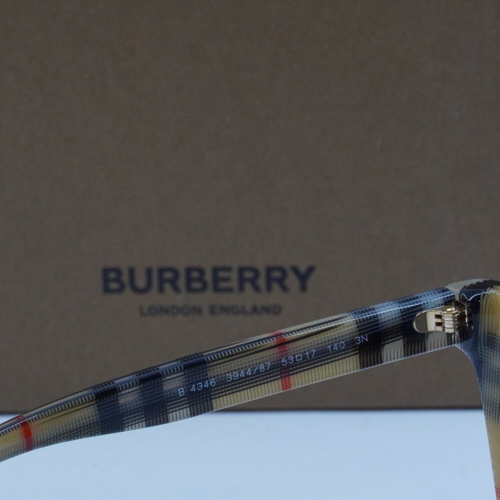 Burberry BE4346 394487 Elsa Cat Eye Sunglasses - Vintage Check/Grey - Picture 9 of 10